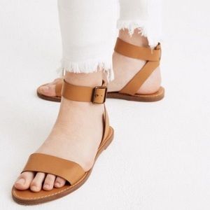 MADEWELL the boardwalk leather ankle strap sandal